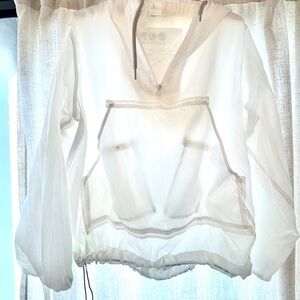 OOF WEAR SHAPES LAB - Rare Designer Windbreaker Pullover in Translucent White.